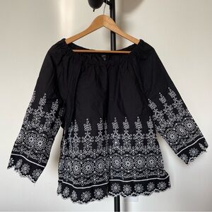 Off the shoulder embroidered blouse